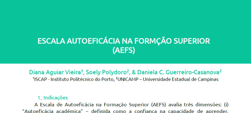 Escala de autoeficácia na formação&nbsp;superior